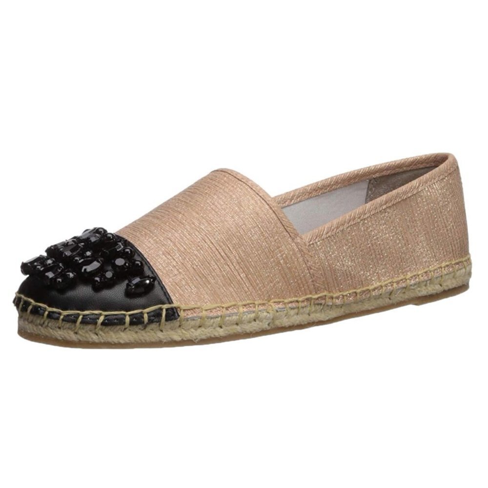 Circus by Sam Edelman Loretta Moccasin Woven Beaded Pink Black Espadrille Sz 8.5